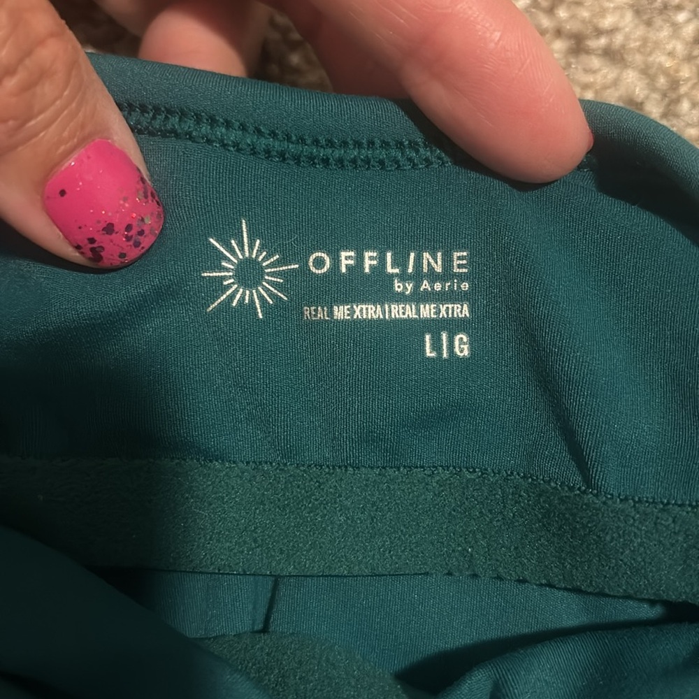 Aerie Offline Green Flare Jumpsuit Size Large | jumper | loungewear | bodycon - Picture 6 of 6